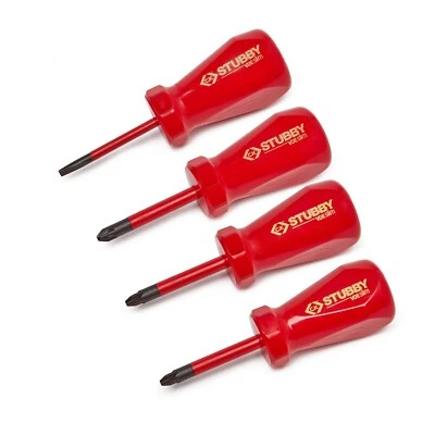 CK Tools Stubby VDE Insulated Slim 4 Piece Screwdriver Set T48349 - Image 1 of 4