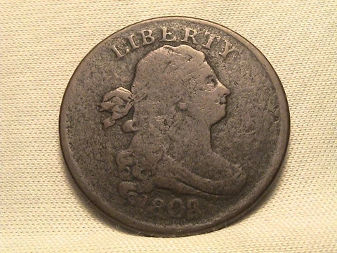 1808/7 Draped Bust Half Cent C-2 Overdate! Cover