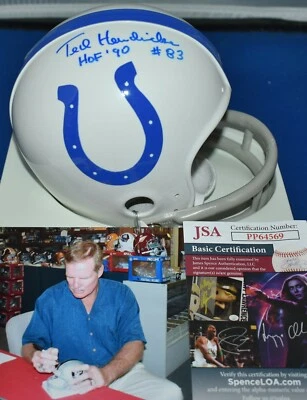TED HENDRICKS AUTOGRAPHED 2 BAR TB MINI HELMET BALTIMORE COLTS HOF 1990 JSA - Image 1 of 4