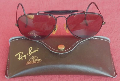 Vintage Ray-Ban USA B&L Aviator Diamond Hard Prescription Lens Sunglasses - Image 1 of 4