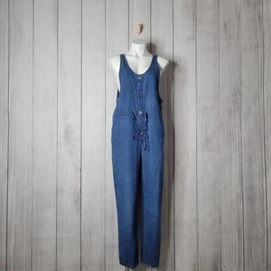 Vintage Calvin Klein Sport 80s 90s Oversized Denim Overalls Size Small - Picture 1 of 11