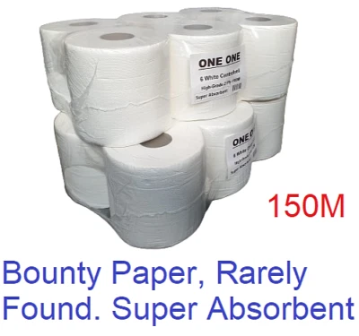 12 rotoli bianchi per alimentazione centrale 2 strati 150 m rotolo di carta da cucina in rilievo