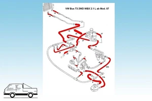Juego de mangueras motor WBX 2.1L para VW Bus T3 2 WD - Imagen 1 de 1