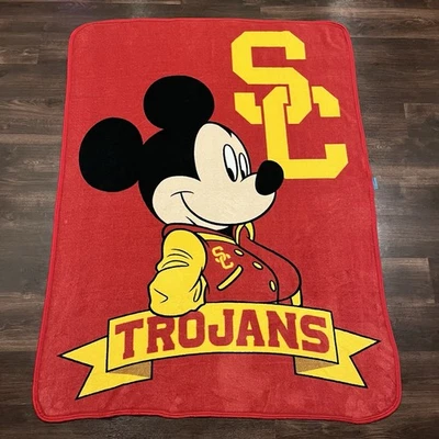 Manta USC Trojans X Disney Mickey Mouse roja amarilla 58x41 polar suave Foto 1 de 4