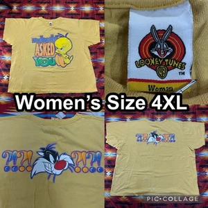 Vintage Tweety Sylvester Yellow T-Shirt Women’s 4XL Looney Tunes Warner Bros - Picture 1 of 10