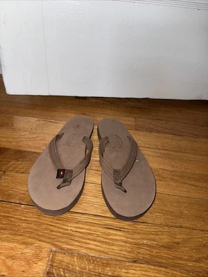 Rainbow Women's 301 Leather Flip Flop Dark Brown Sz M 6.5-7.5  - Image 1 of 4