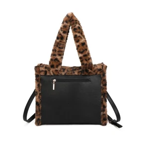 Bolso de mano mediano para mujer Borg bordes y asas bandolera bolso de hombro JM1679 - Imagen 1 de 15