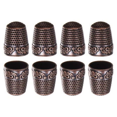 8pcs Sewing Thimble Copper Sewing Thimble Finger Protector, Red Bronze Foto 1 de 4