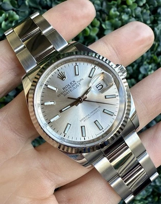 Rolex 126234 Datejust 2025 36 mm esfera plateada estriada pulsera Oyster conjunto completo Foto 1 de 4