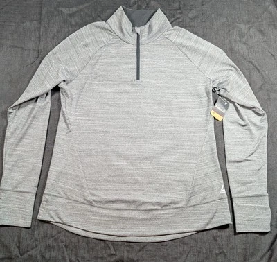Reebok ¼ Zip Cold Weather Compression Shirt Women's XL Grey Thumb holes Stretch - Изображение 1 из 4