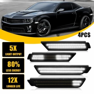4X Luces LED dinámicas blancas para guardabarros laterales delanteras traseras para Chevy Camaro 10-15 - Imagen 1 de 22