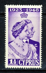 CYPRUS King George VI 1948 Royal Silver Wedding 1½pi Violet SG 156 MNH - Picture 1 of 2