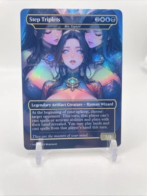 MTG Waifu Sen Triplets Fanart Step Triplets V3 Playtest For EDH COMMANDER - Image 1 of 2