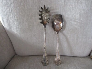 Vintage Sheffield Silver Co. Silverplate Pasta Utensil & Spoon Italy - Picture 1 of 9