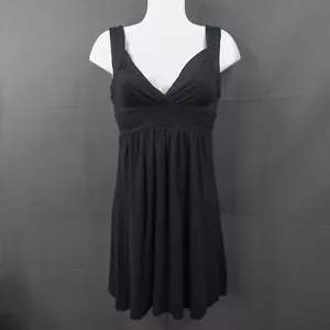 Damen Minikleid klein schwarz Empire Babydoll Skater Indie minimalistisch Capsule - Bild 1 von 13