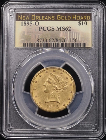 PCGS 1895-O $10 Liberty Head New Orleans Gold Hoard MS62 #8733.62/84761150 Cover