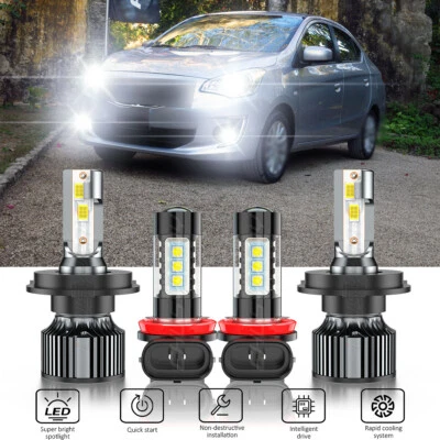 Combo de bombilla antiniebla de haz alto bajo LED H11 H4 para Dodge Attitude 2015-2019 Foto 1 de 4