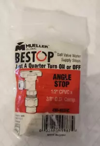 1 NIP Bestop Quarter Run On/Off Angle Stop 490-403HC 12" CPVC x 38" O.D. Comp. - Picture 1 of 7