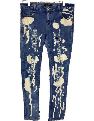 Pantalones de mezclilla Southpole ajustados azules desgastados tinte blanqueador junior talla 11 Foto 1 de 4