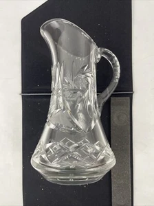 American Brilliant 8" geschliffenes Glas Krug Pinwheel Star Starburst - Bild 1 von 13