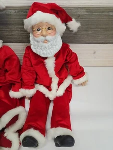 Vintage Weihnachten große Puppen 20" Dekor Weihnachtsmann & Frau Claus mit Kleidung Paket  - Bild 1 von 11