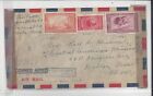 Costa Rica 1945 double couverture censeur pour les États-Unis, timbre-mains affranchissant insuffisant
