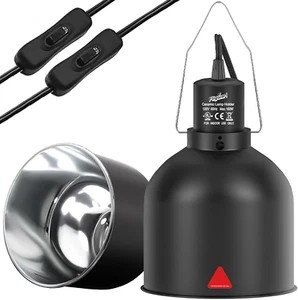 2 Packs 5.5Inch Deep Dome Reptile Light Fixture, Max 160W Dual Reptile Heat Lamp - Picture 1 of 12
