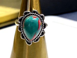 Sterling Silver 925 Ring Ruby Fuchsite 4.70g Size P - Picture 1 of 7