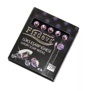 Firdevs Strass Schmuck Luxus Islamische Hijab Pins 5er Set Hellrosa - Bild 1 von 3