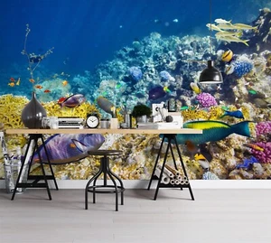 Carta da parati 3D corallo subacqueo Q2645 pittura murale fotomurale autoadesiva Kay - Foto 1 di 11