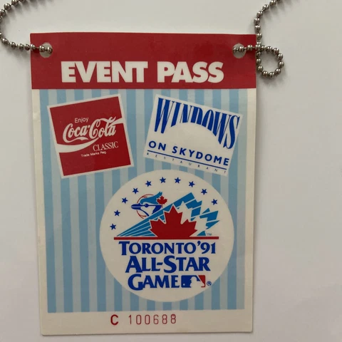 MLB All Star Game Toronto Blue jays 1991 Pass Cover