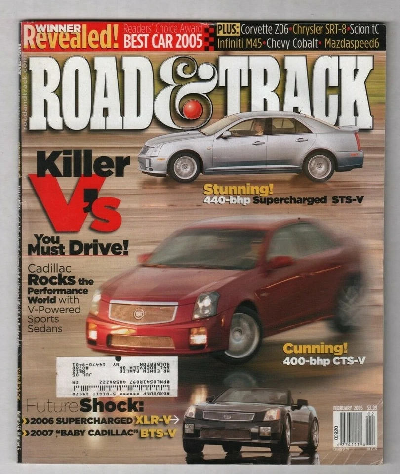 Road & Track Mag Cadillac Killer V's Infiniti M45 February 2005 020520nonr  - Image 1 of 1