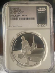 2017 Niue $2 Star Wars 1 oz Silver Luke Skywalker Coin-NGC PF70-UC-1st Release - Picture 1 of 5