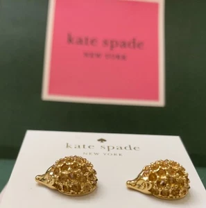 KATE SPADE RARE In To The Woods Hedgehog Stud Earrings WITH JEWELRY BOX & BAG - Picture 1 of 9