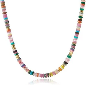 Boho Beaded Choker Necklace for Women ,14K Gold Plated Handmade Necklace Jewelry - Picture 1 of 6
