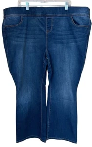 Torrid Jeans Women 4X Short Bootcut Pull On Elastic Waist Slimming Panel Stretch - Picture 1 of 13