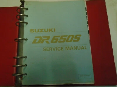 1991 Suzuki DR650S Service Repair Manual STAINED BINDER FACTORY OEM DEAL - Image 1 of 4