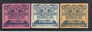 BIEBRICH GERMANY 1907 COMMERCIAL EXHIBITION POSTER STAMPS - Imagen 1 de 2