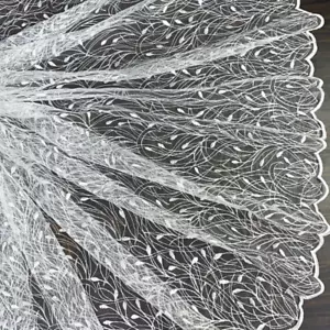 Mesh Flower Embroidered Lace Fabric Sheer for Wedding Evening Dress Skirts Craft - Picture 1 of 11
