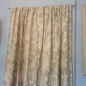 2PC Pottery Barn Hutton Palampore Floral Curtains Drapes Neutral 84" Alessandra - Picture 1 of 11