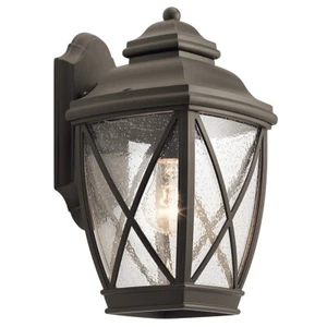 Linterna de luz de pared exterior IP44 1 bombilla bronce antiguo LED E27 60W d01823 - Imagen 1 de 1