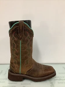 Justin Brown Leather Western Boots Women’s Size 8B, Preowned. - Picture 1 of 11