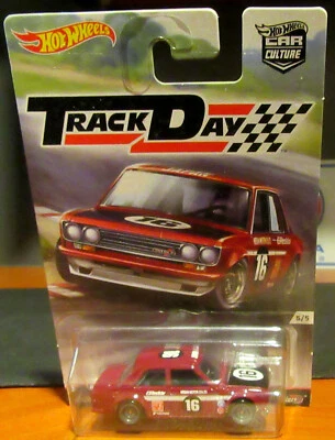 Hot wheels 2016 Datsun Bluebird 510 1600 Rally Car 5/5 Track Day MOC Racing #16 - image 1 of 4