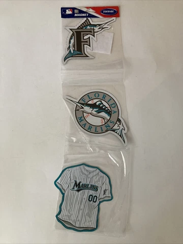 3 Pack Set MLB Baseball Florida Marlins Logo Jersey Licensed Fan Magnets FOREVER Cover