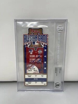 弗兰克·托马斯签名正品1996年全明星赛门票贝克特白袜队名人堂 — 第 1/3 张图片