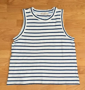 LOFT gestreiftes Hafen Tanktop Größe X-Large blau weiß Noppen Baumwolle Rundhalsausschnitt - Bild 1 von 4