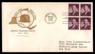 Mayfairstamps US FDC 1945 Alfred E Smith Block First Day Cover aau_79971 - Image 1 of 2