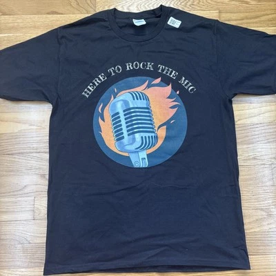 Men's Black T Shirt Vocalist Microphone | I'm Here To Rock The Mic | Karaoke - Image 1 of 4