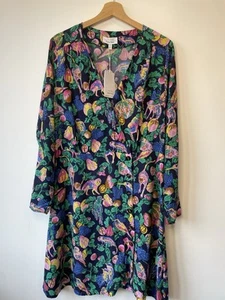 & Other Stories Button Front Jungle Print Dress Size 14 Colourful - Picture 1 of 16