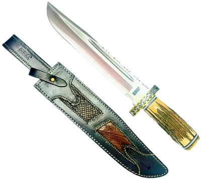 Talheres de impacto feitos sob medida grande 19" faca Bowie não usada feita à mão facas RARAS - Imagem 1 de 4